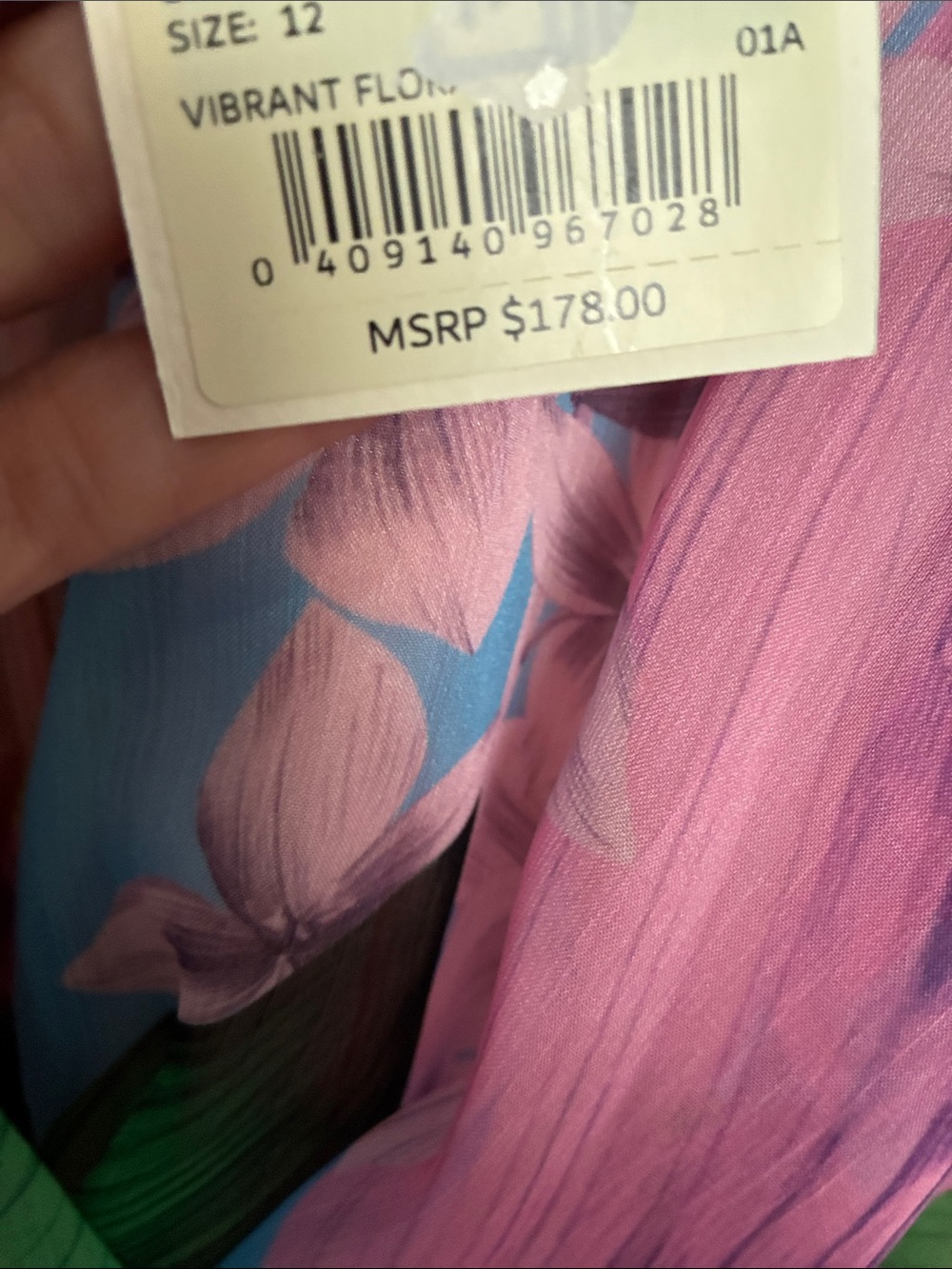 Alex Marie Pink, Green & Blue Floral Wrap Dress - Picture 3 of 4